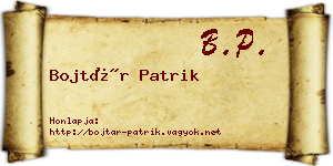 Bojtár Patrik névjegykártya
