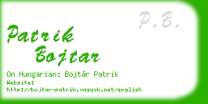 patrik bojtar business card
