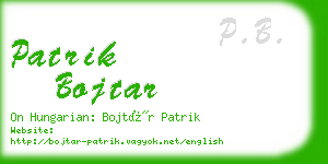 patrik bojtar business card